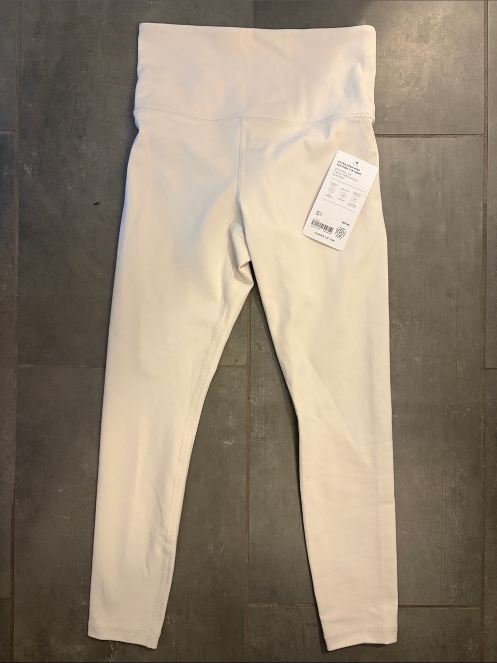Athleta Cream High-Waist Leggings
